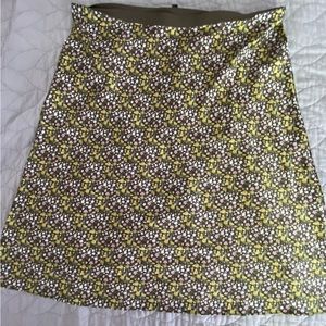 J. Crew Gwyneth skirt. Olive green with yellow and pink flowers